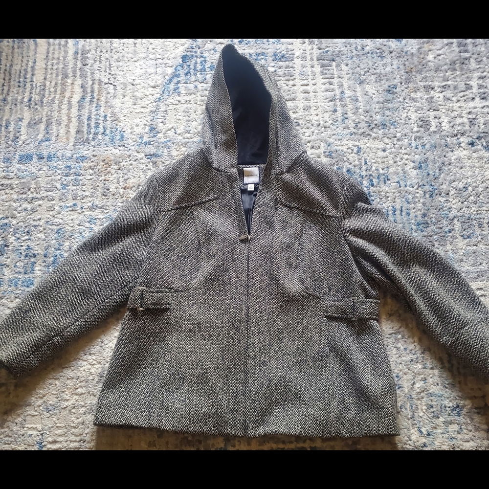Croft & Barrow Wool Zip Up Peacoat Plus Size